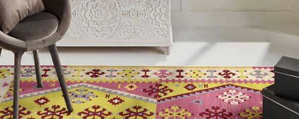 a carpet with many colors